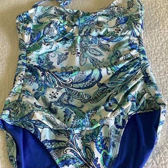 Ralph Lauren Paisley Swimsuit 14 - Picture 1 of 7